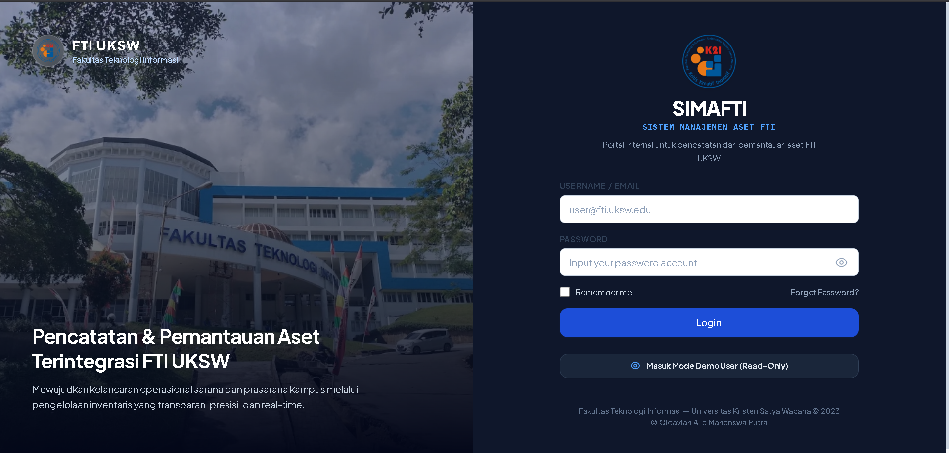 Facility Asset Management System (SIMAFTI) screenshot 1